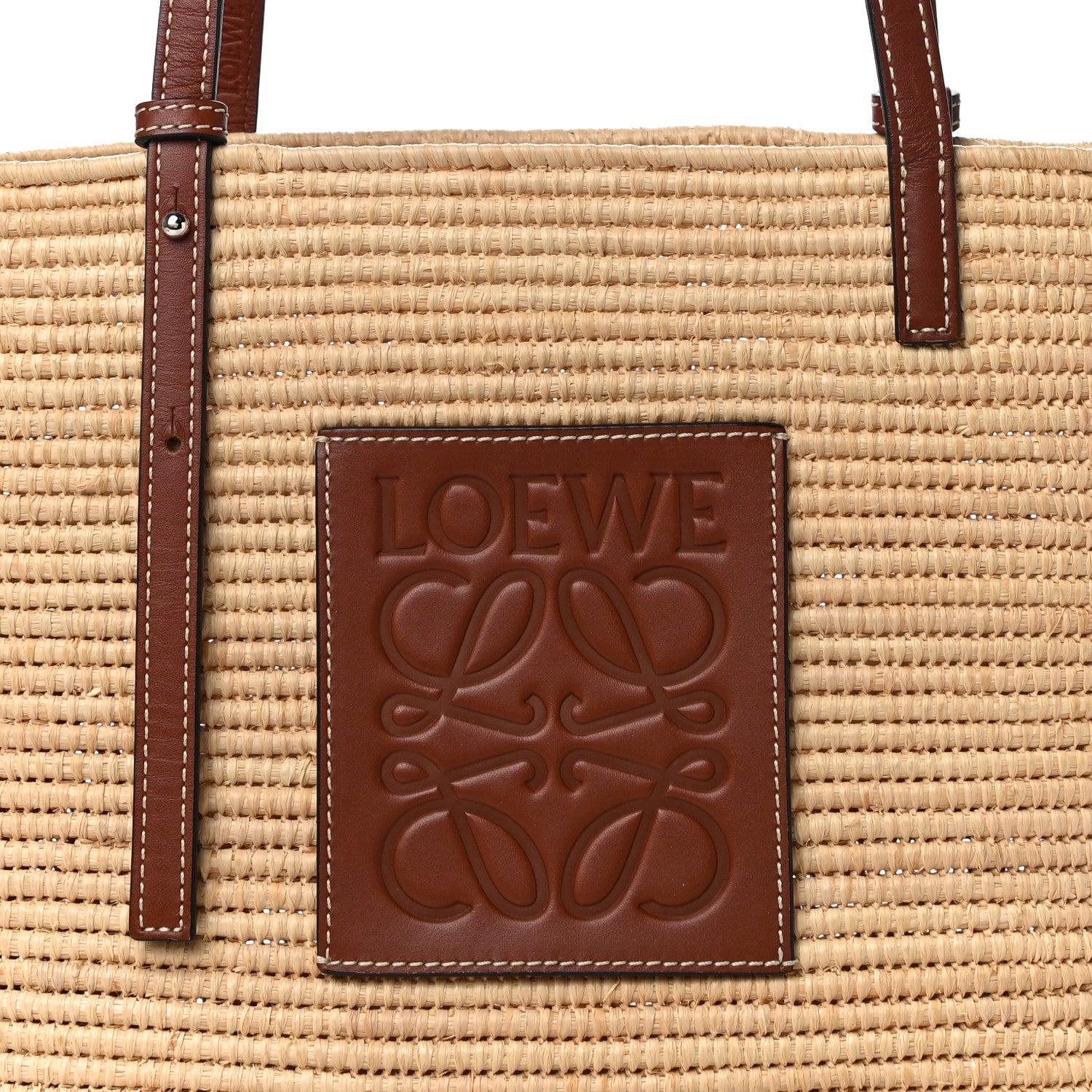 Loewe Raffia Small Square Basket Tote Bag Natural Tan 6 of 16