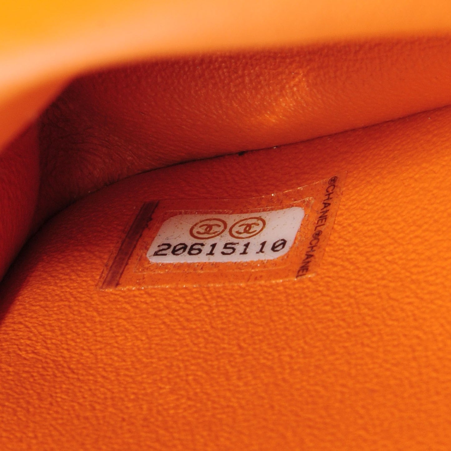 Patent Quilted Extra Mini Flap Light Orange