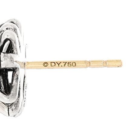 David Yurman Sterling Silver 18K Yellow Gold Crossover Stud Earrings 5 of 6