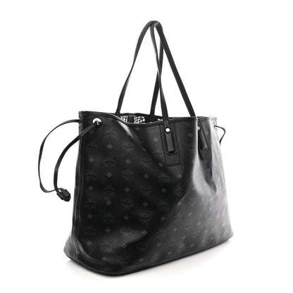 MCM Visetos Large Liz Reversible Shopper Tote Black 4 of 14