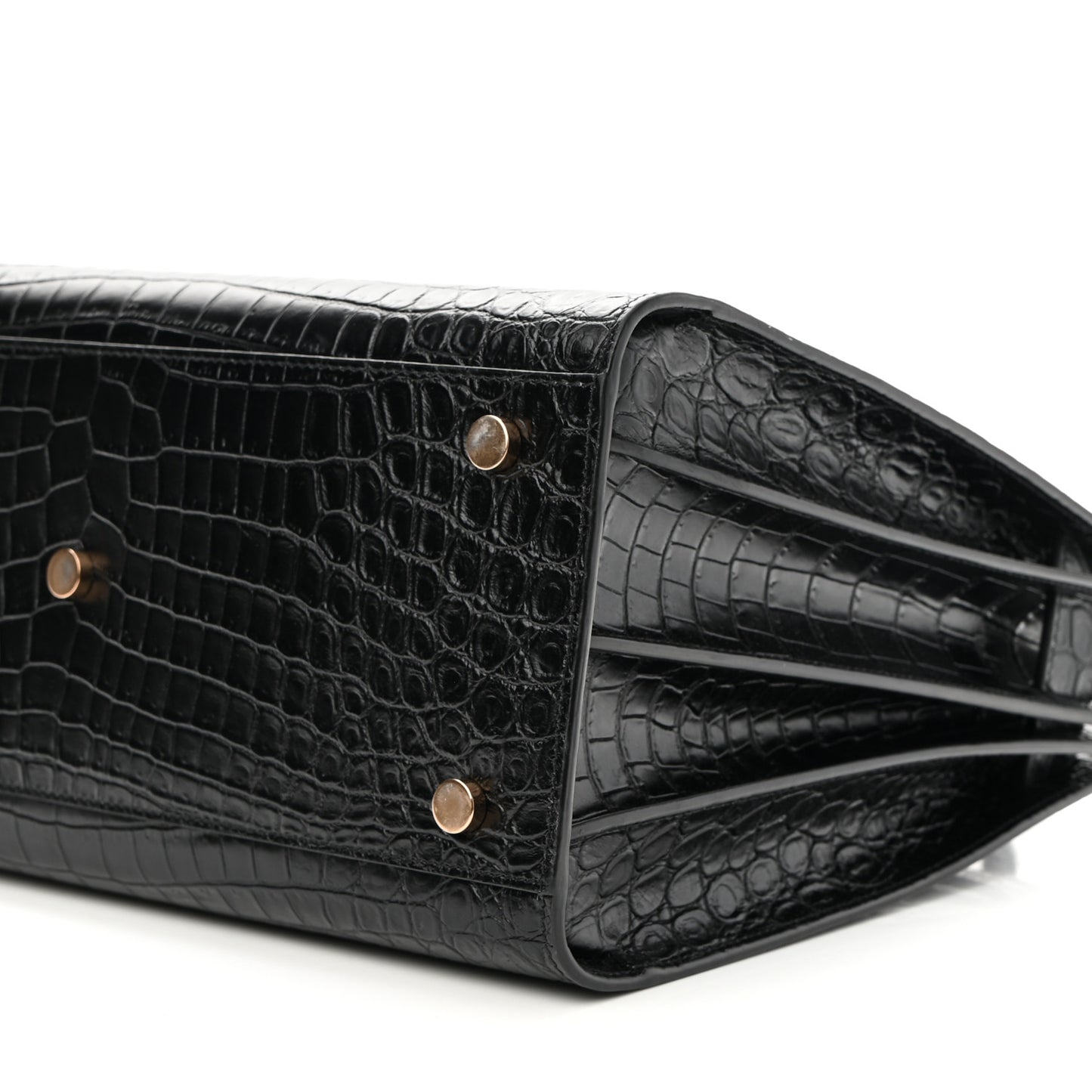 Calfskin Crocodile Embossed Small Sac de Jour Black