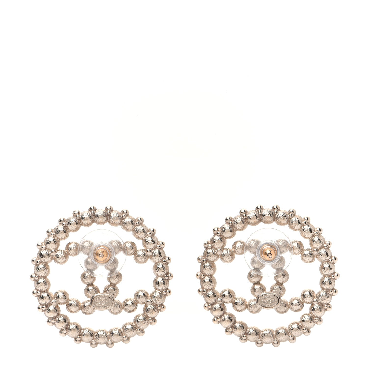 Chanel Resin Pearl CC Earrings Gold Black 3 of 7