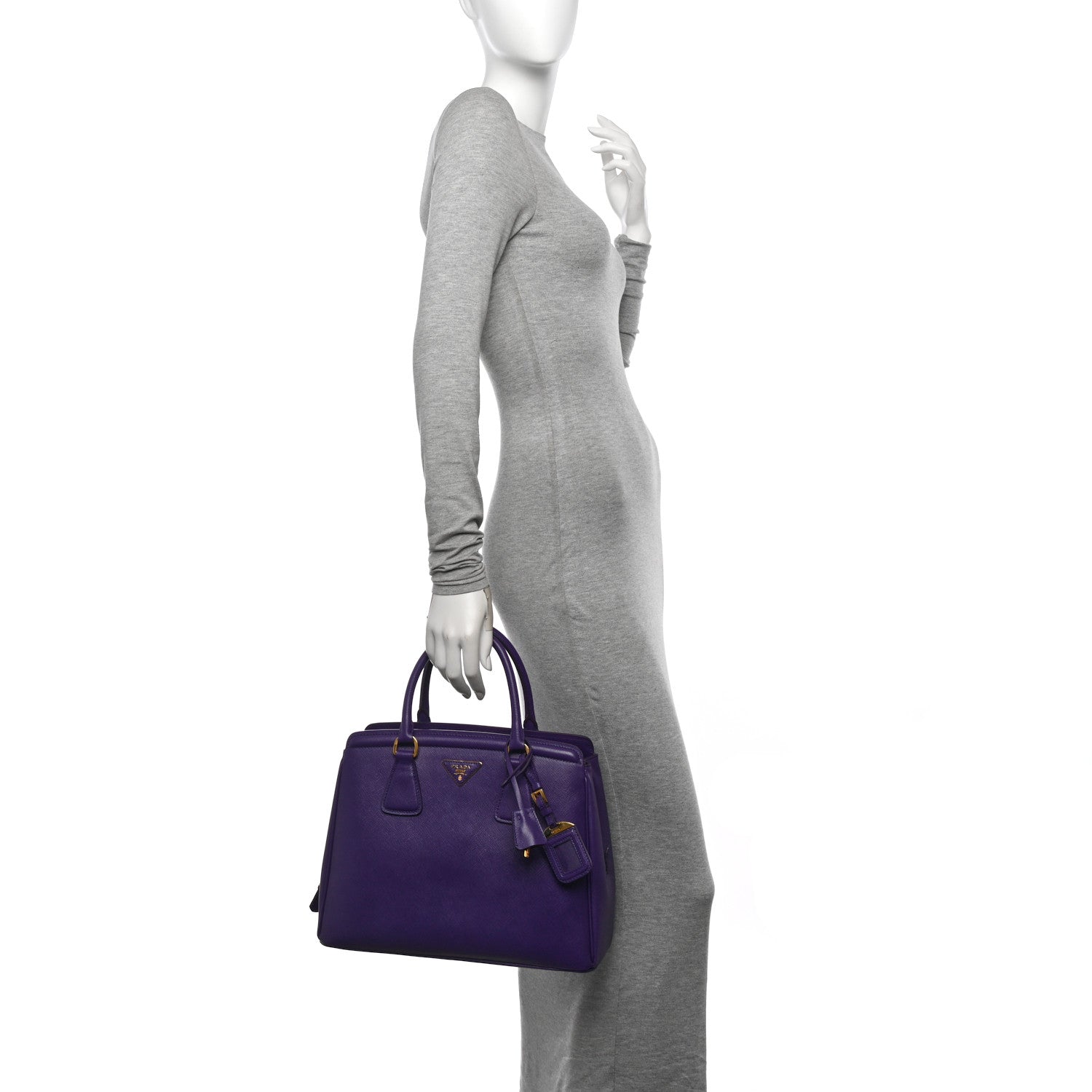 Prada Saffiano Lux Parabole Tote Viola 2 of 10