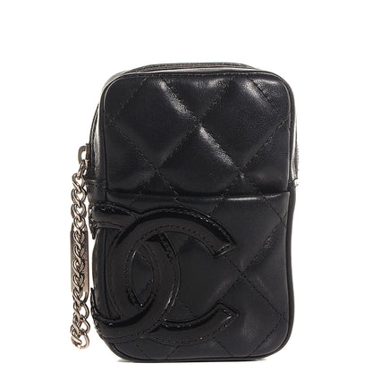 Chanel Calfskin Quilted Cambon Cigarette Case Holder Black 1 of 7
