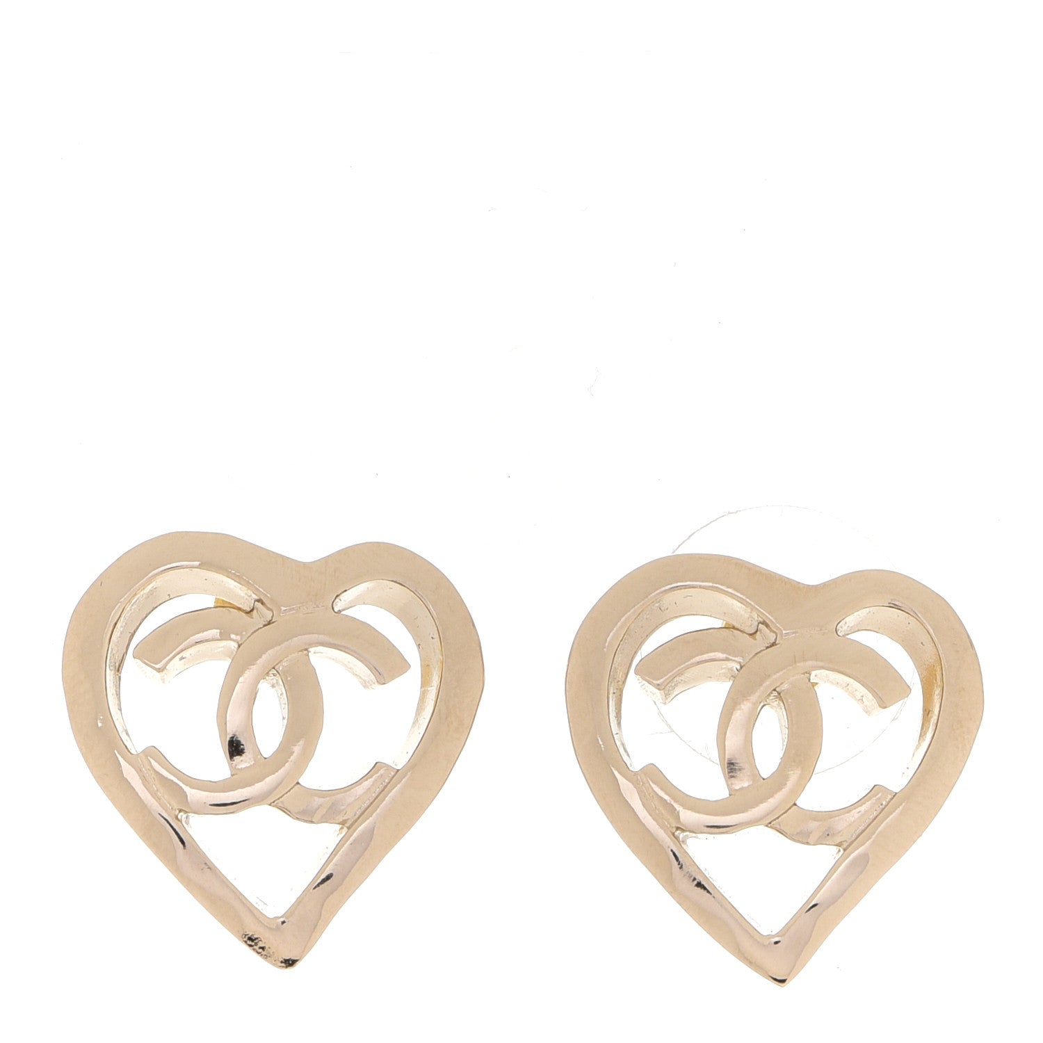 Chanel Metal CC Heart Coco In Love Earrings Gold 1 of 5