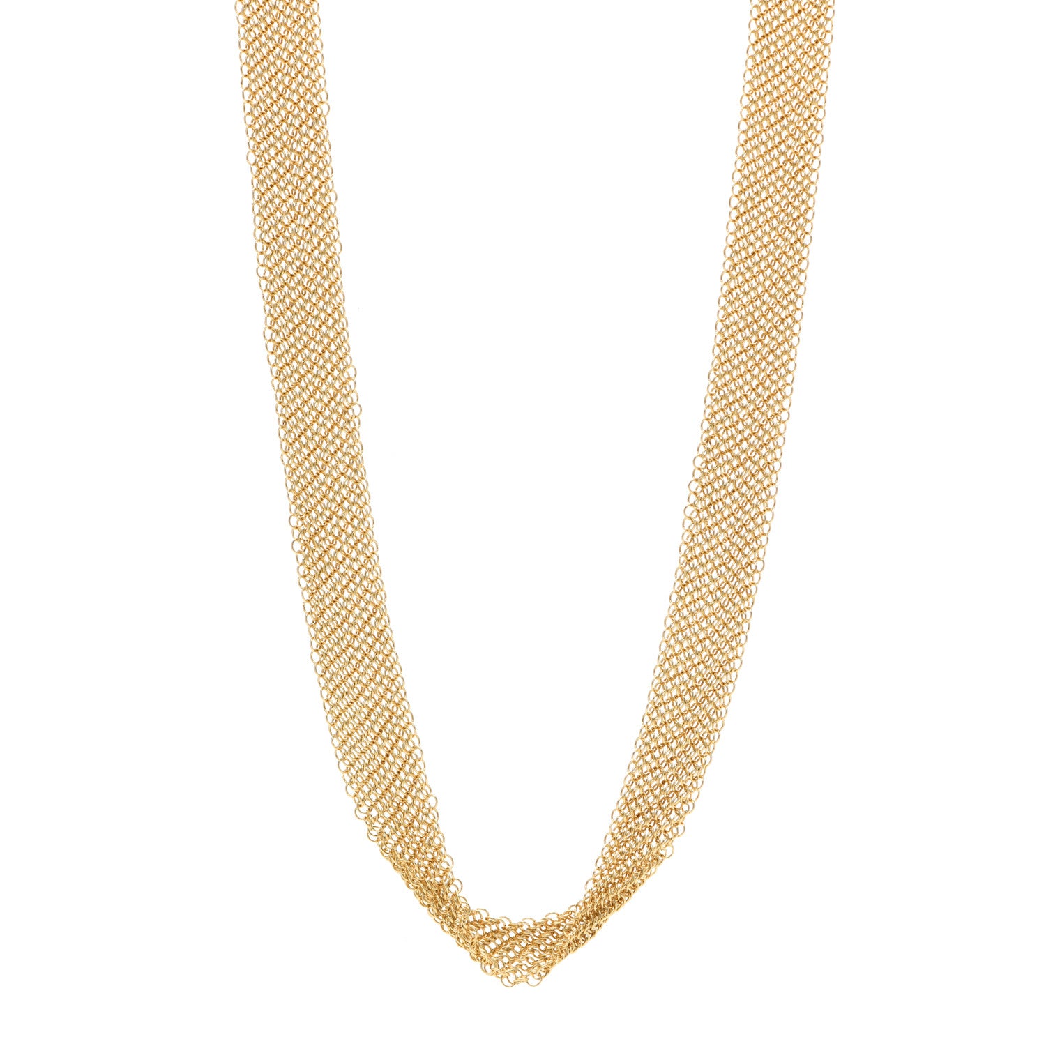 Tiffany 18K Yellow Gold Elsa Peretti Mesh Necklace 1 of 5