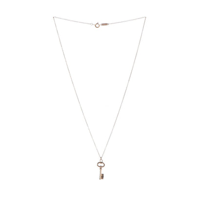 Tiffany 18K Rose Gold Mini Key Pendant Necklace 3 of 8