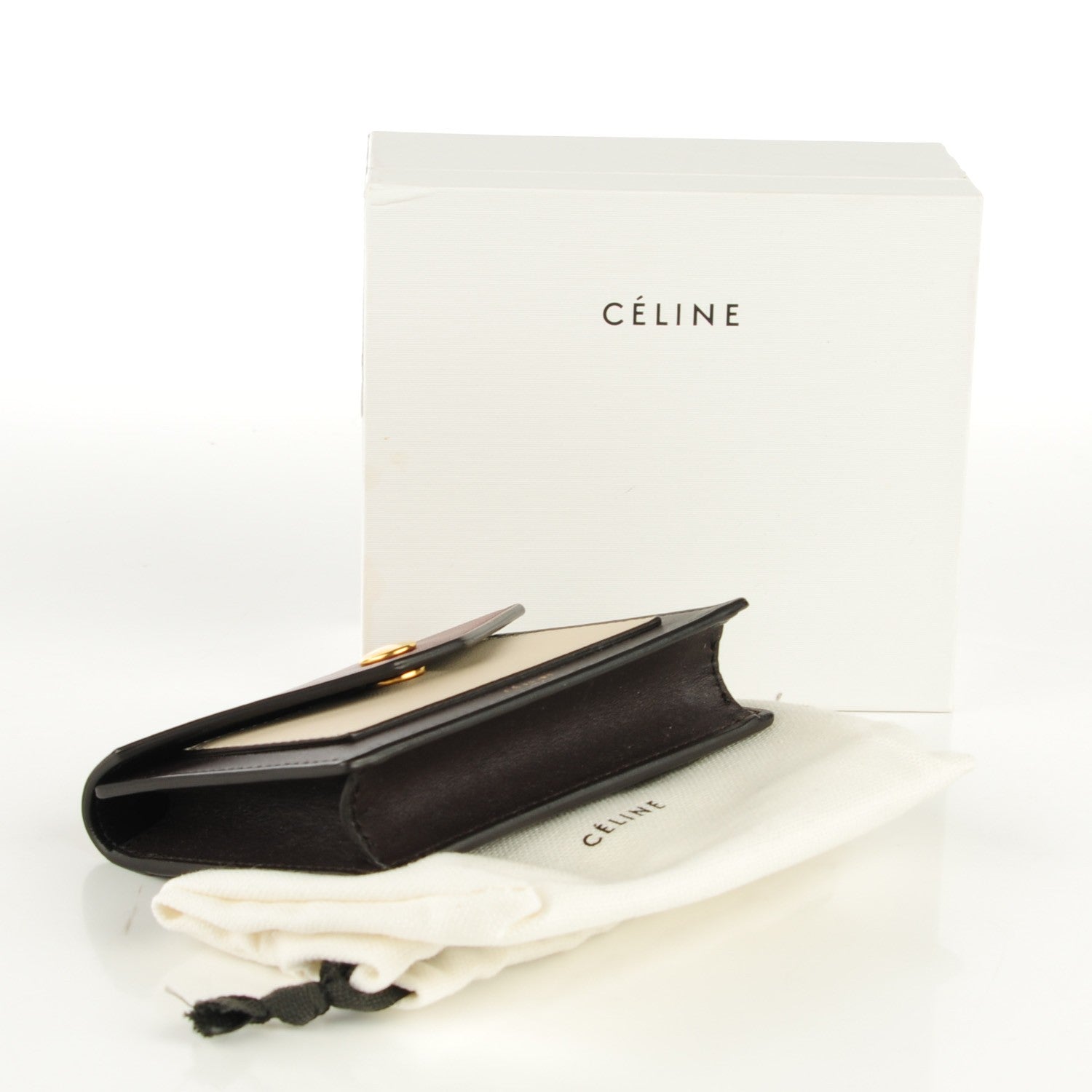Celine Smooth Calfskin Pocket Card Holder Dark Rust 4 of 7