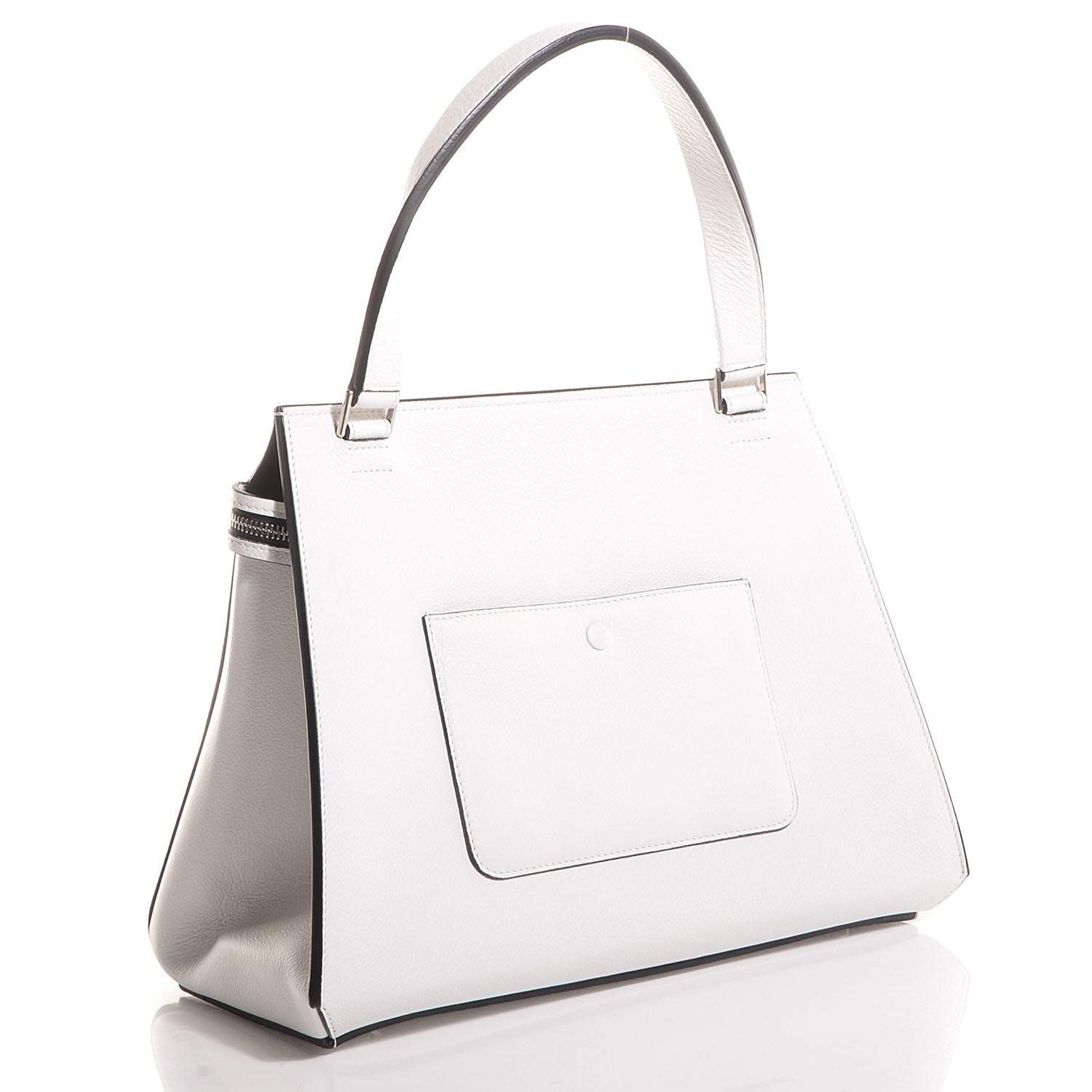 Celine Grained Calfskin Medium Edge Shoulder Bag White 3 of 7