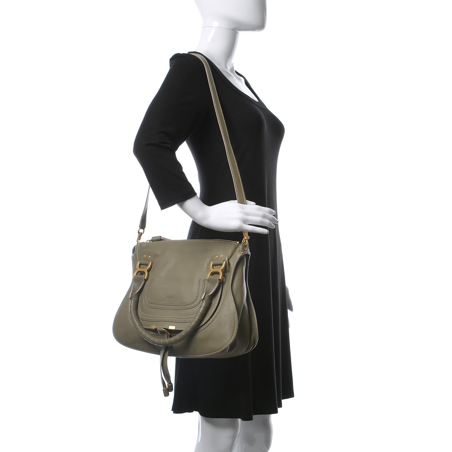 Chloe Calfskin Medium Marcie Satchel Baobab Green 2 of 7