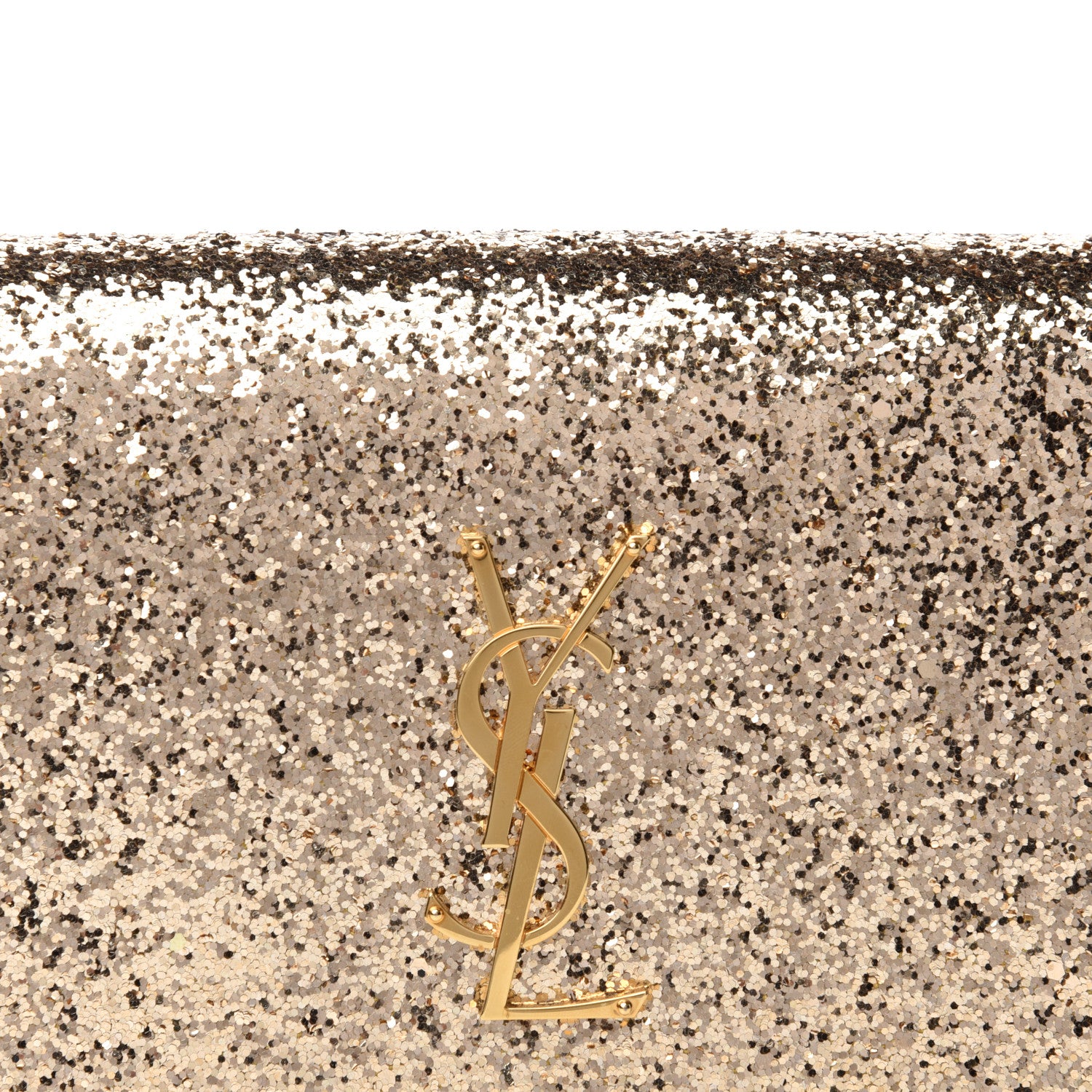 Saint Laurent Glitter Classic Kate Monogram Clutch Gold 9 of 9