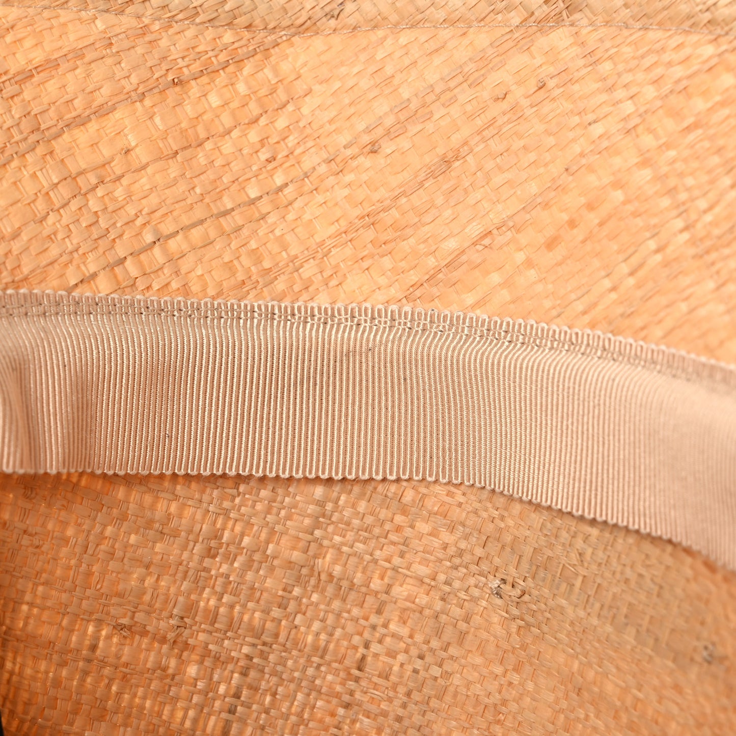 Raffia Triangle Logo Embroidered Bucket Hat L Naturale