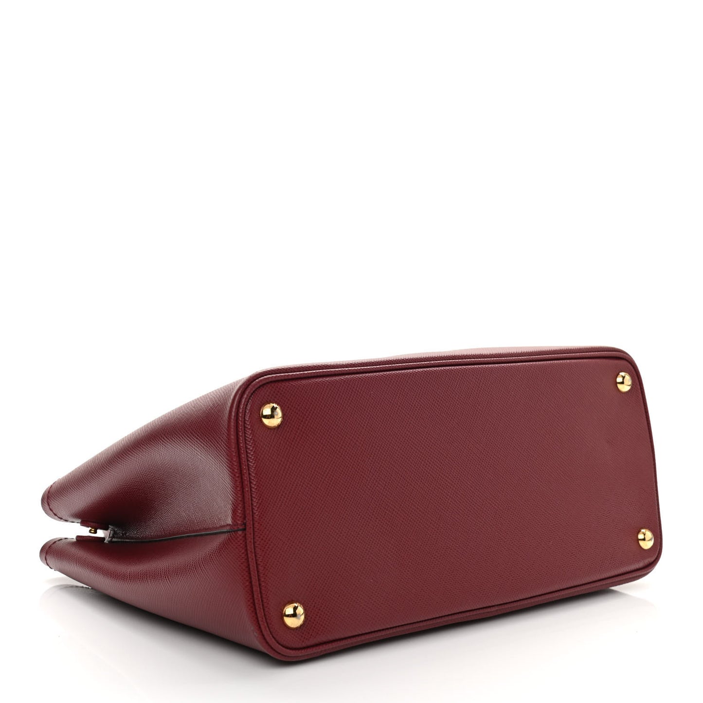 Saffiano Cuir Medium Double Bag Cerise Black