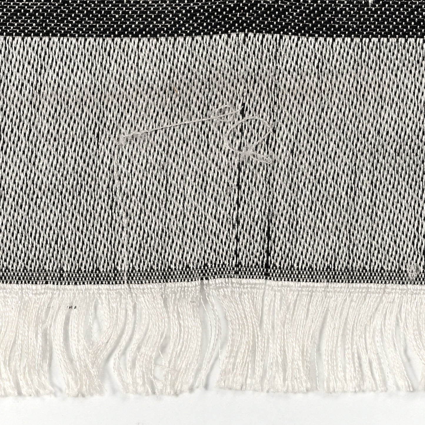 Silk Wool Monogram Denim Shawl Black