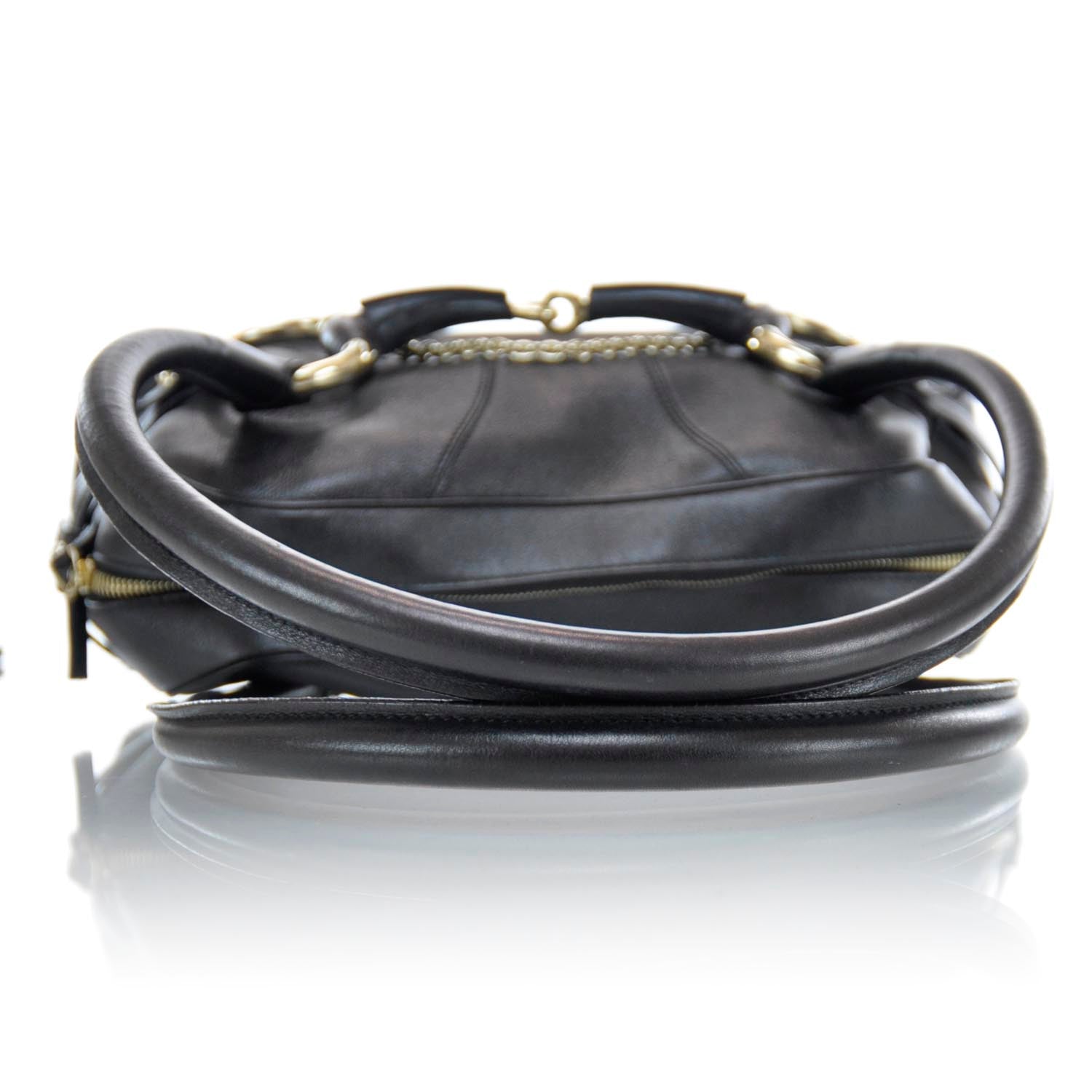 Gucci Leather Large Horsebit Chain Bag Black 4 of 9