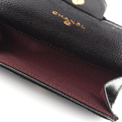 Chanel Caviar Quilted Flap Card Holder Wallet Black 5 of 9