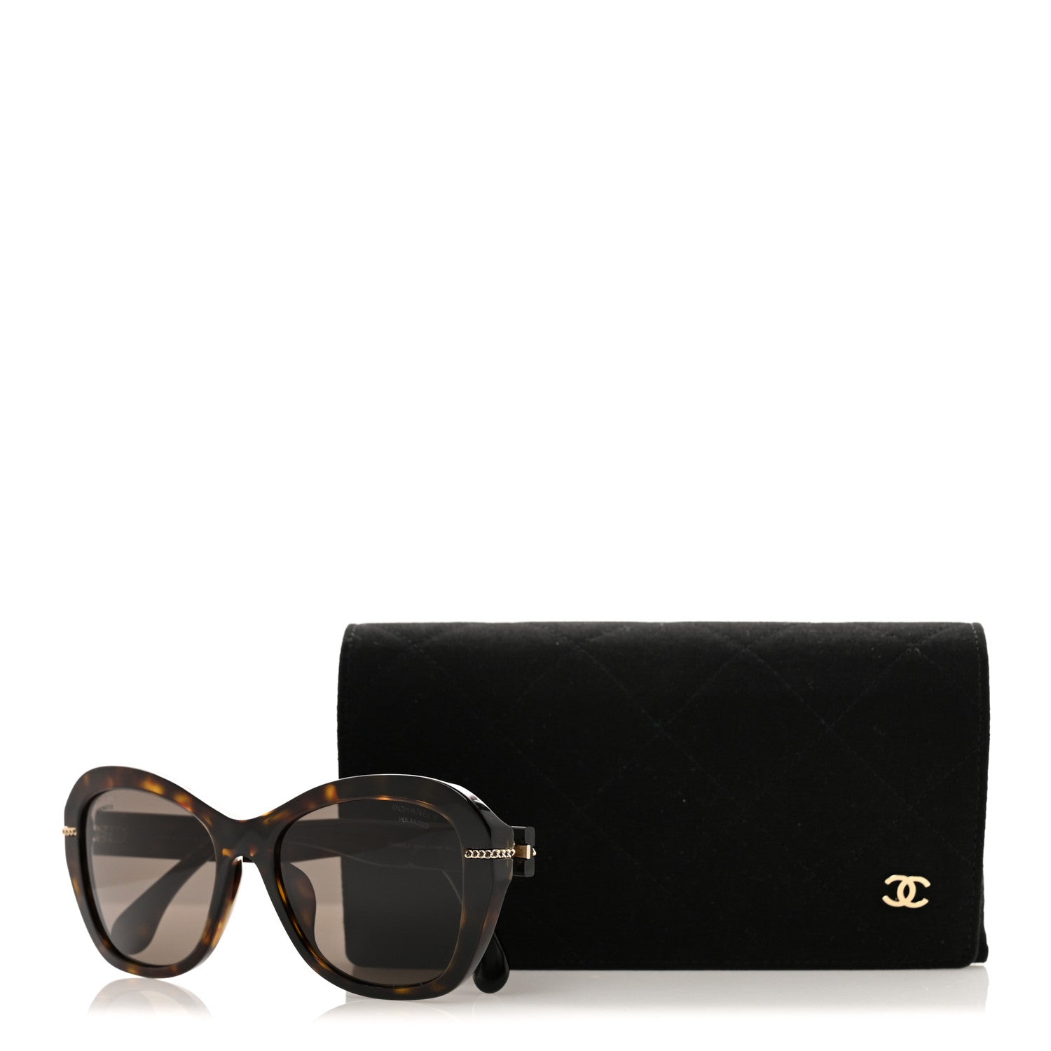 Chanel Acetate Polarized CC Butterfly Sunglasses 5510-A Dark Tortoise 8 of 8