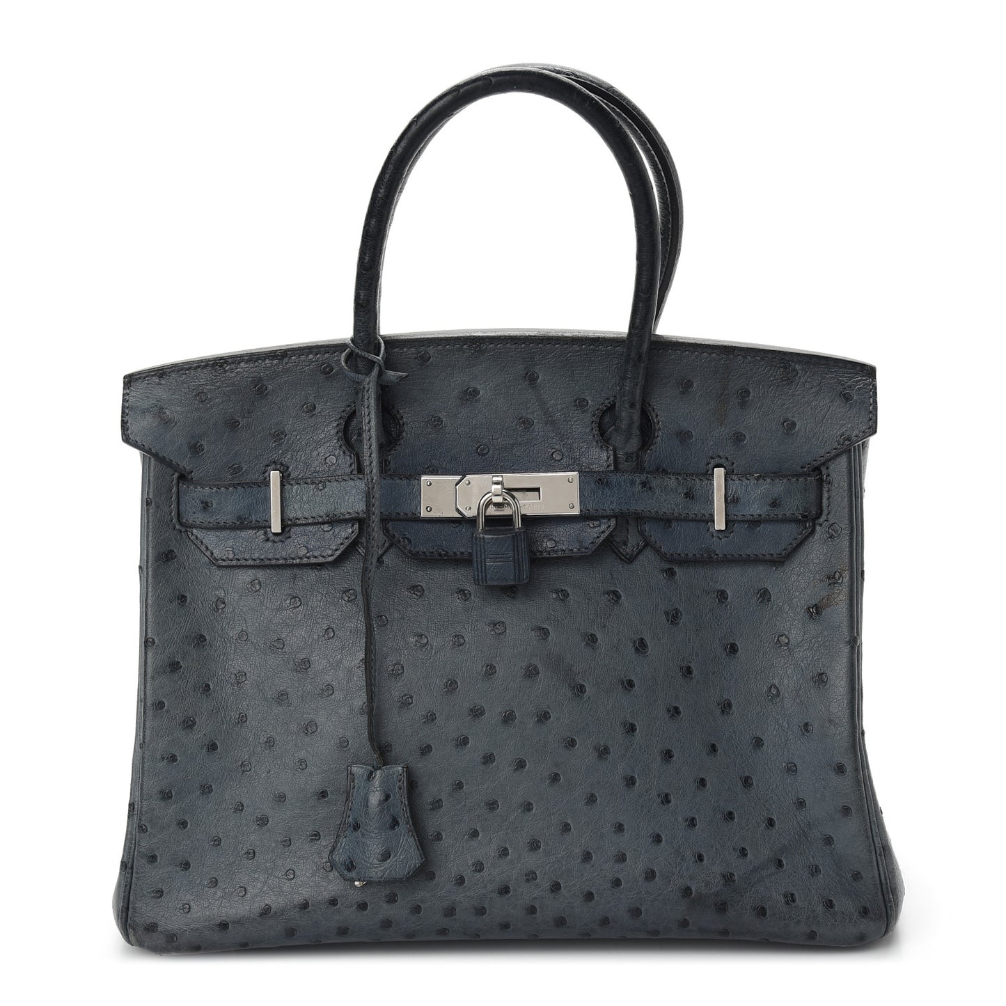 Ostrich Birkin 30 Bleu Roi