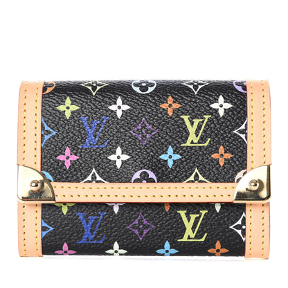Louis Vuitton Monogram Multicolor Porte-Monnaie Plat Coin Purse Black 1 of 7
