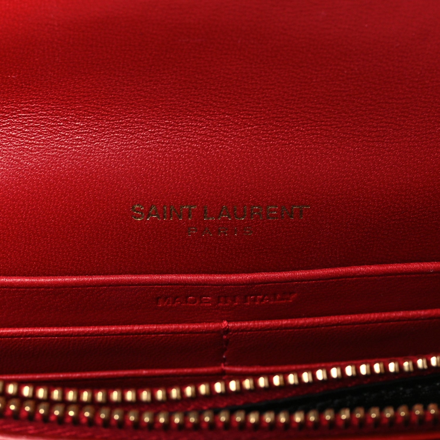 Saint Laurent Patent Calfskin Matelasse Vicky Chain Wallet Rouge Eros 5 of 8