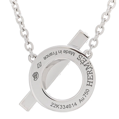 Hermes 18K White Gold Diamond Finesse Pendant Necklace 3 of 4