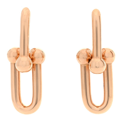 Tiffany 18K Rose Gold Medium HardWear Link Earrings 1 of 5