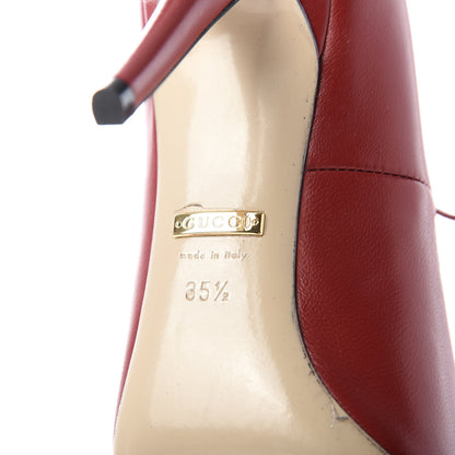 Gucci Nappa Queen Margaret Pumps 35.5 Hibiscus Red 8 of 9