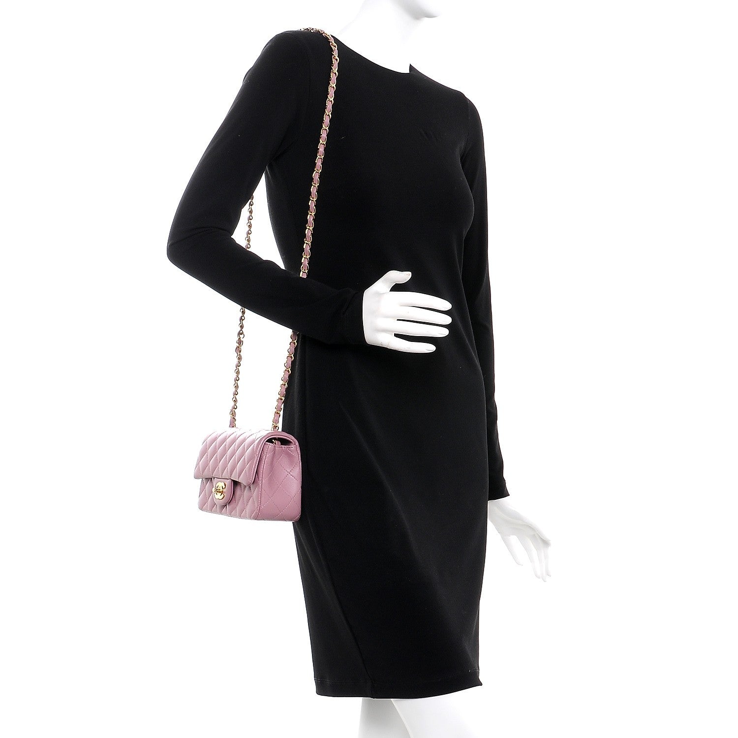 Chanel Lambskin Quilted Mini Rectangular Flap Pink 2 of 7