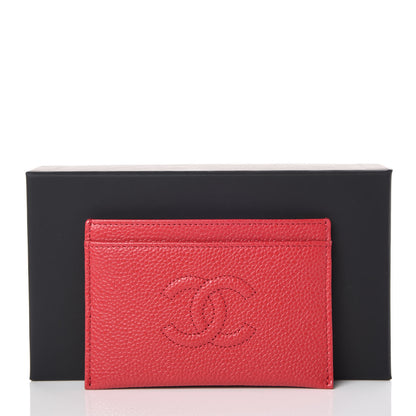 Chanel Caviar Timeless CC Card Holder Wallet Dark Red 9 of 9