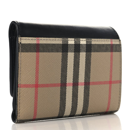 Burberry Grainy Calfskin Vintage Check Small Folding Wallet Archive Beige Black 3 of 7
