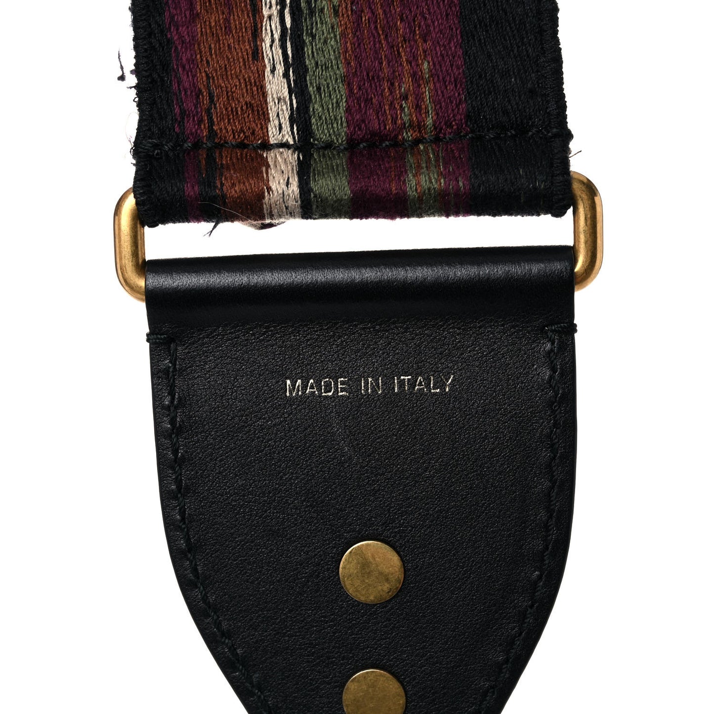 Canvas Embroidered Studded Bohemian Fringe Shoulder Strap Black Multicolor