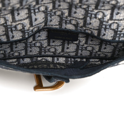 Christian Dior Oblique Slim Saddle Pouch Blue 5 of 11