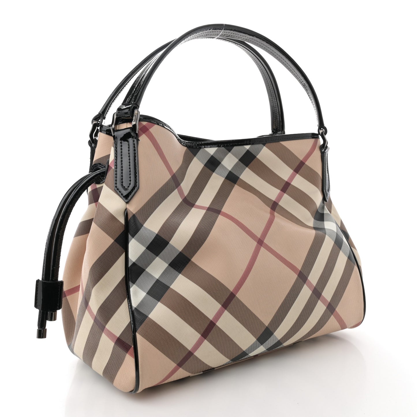 Patent Nova Check Small Bilmore Tote Black