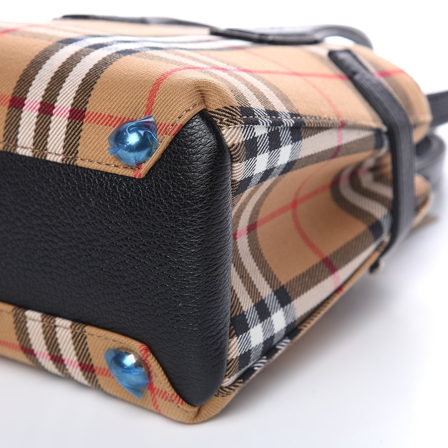 Goatskin Vintage Check Baby Banner Tote Black