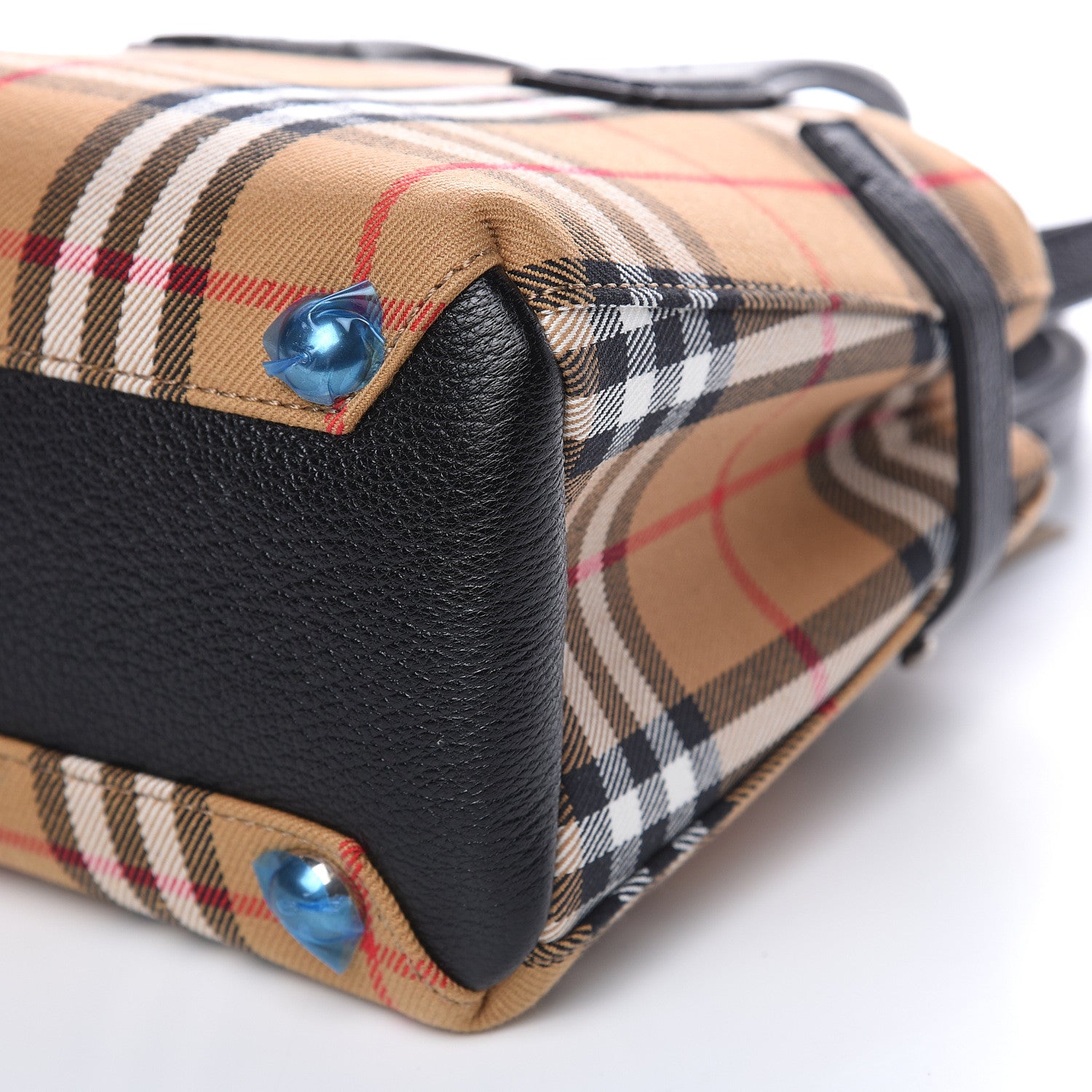 Burberry Goatskin Vintage Check Baby Banner Tote Black 9 of 10