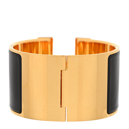 Hermes Enamel Extra Wide Clic Clac H Bracelet PM Black 3 of 6