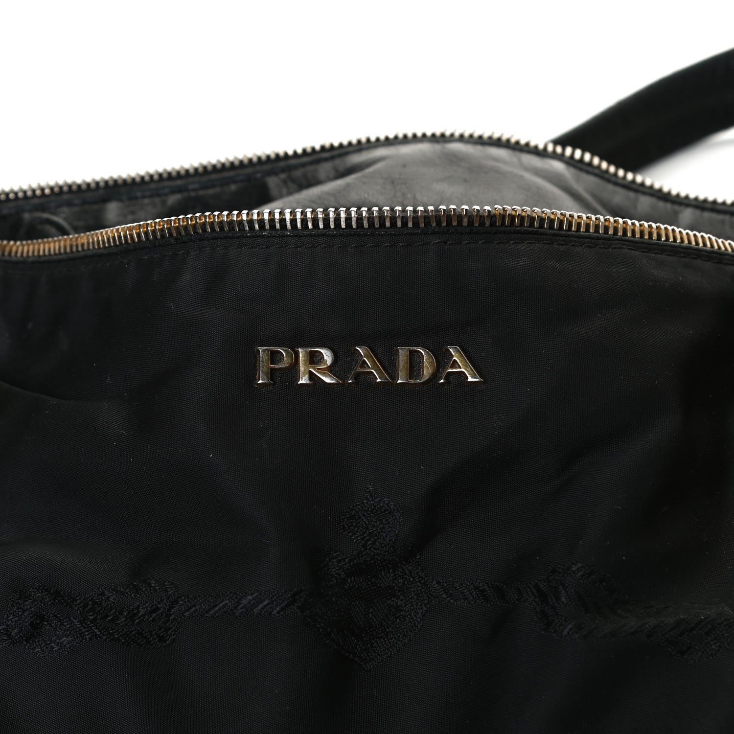 Prada Tessuto Nylon Jacquard Logo Aviator Satchel Black 6 of 17