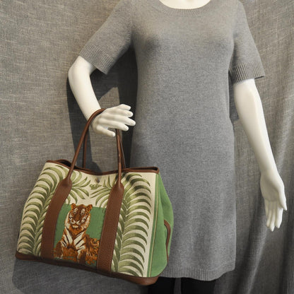 Hermes Toile Negonda Leather Tigre Royale Garden Party 35 3 of 9