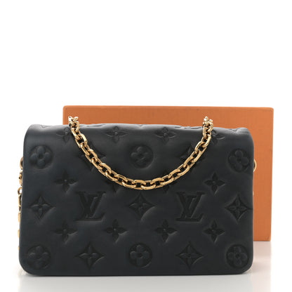 Louis Vuitton Lambskin Embossed Monogram Pochette Coussin Black 13 of 13