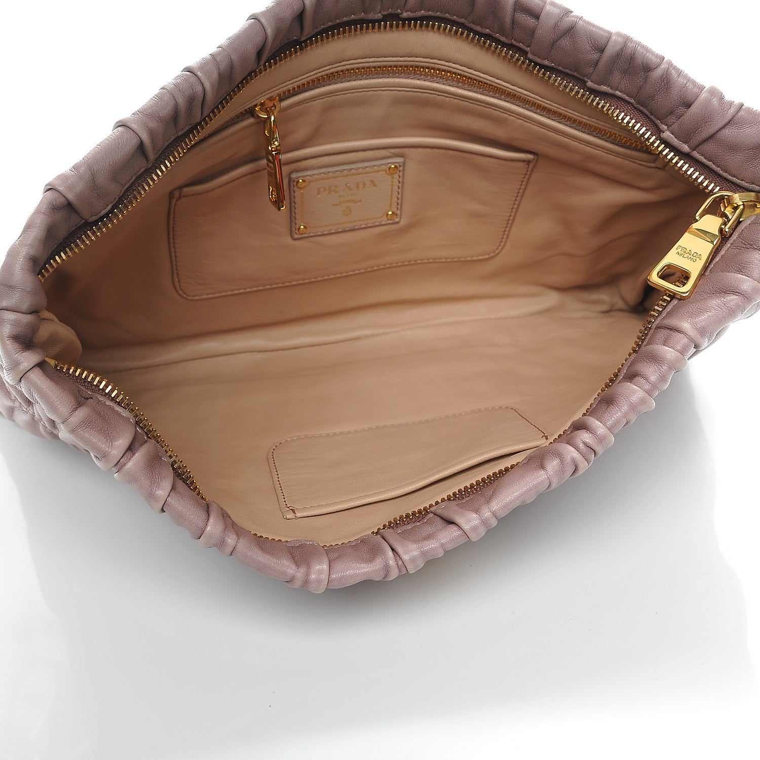 Prada Nappa Gaufre Clutch Dark Rose 6 of 9