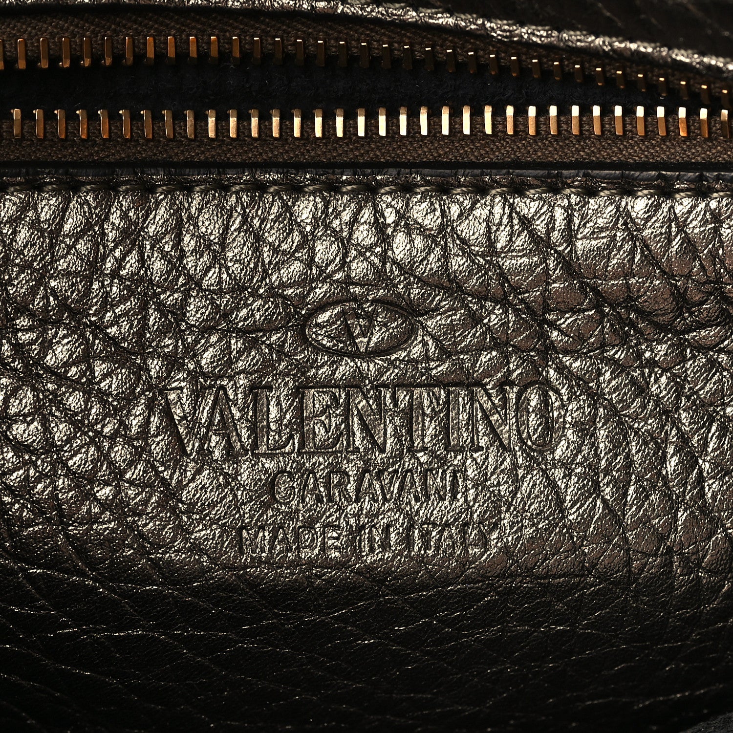 Valentino Garavani Metallic Pebbled Calfskin Mini Rockstud Flip-Lock Messenger Bag Sasso 6 of 6