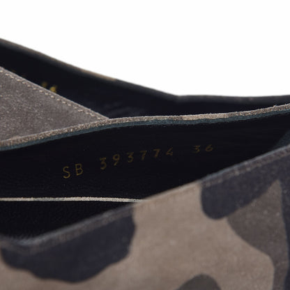 Saint Laurent Suede Camouflage Print Paris 10 Decolete Ballerina Flats 36 Green 9 of 16