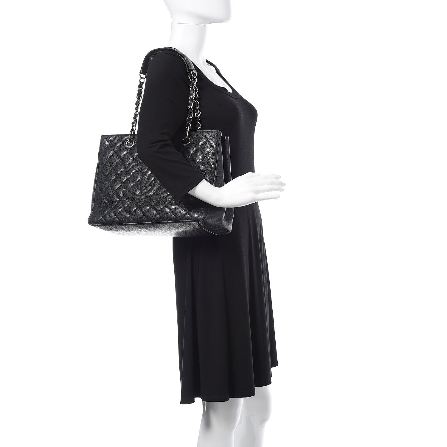 Chanel Caviar Quilted Grand Shopping Tote GST Black 2 of 17