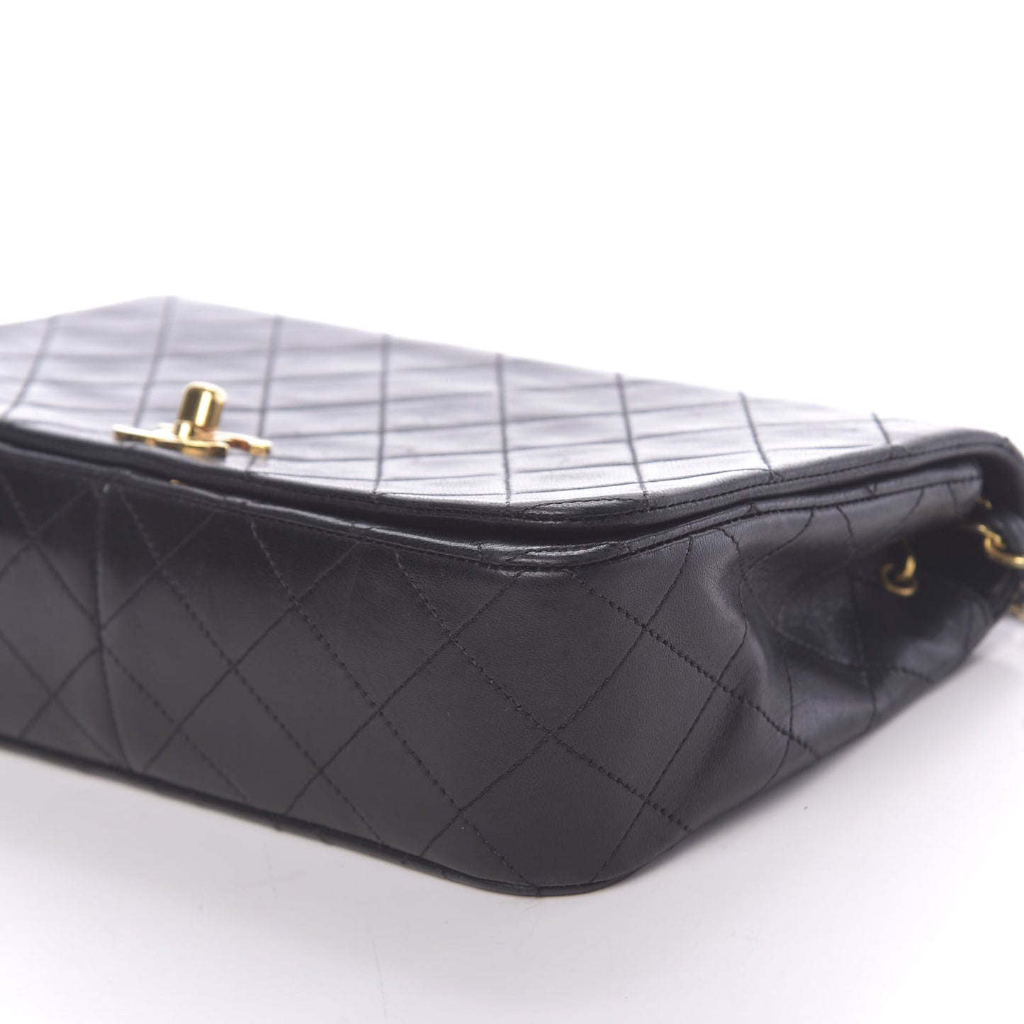 Lambskin Quilted Small Single Flap Bag Black