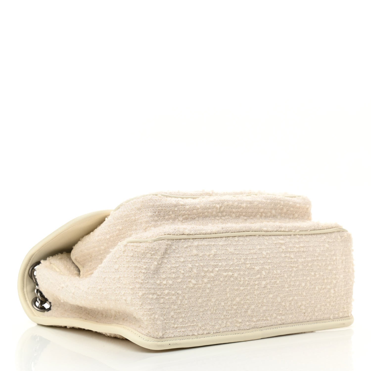 Saint Laurent Tweed Calfskin Matelasse Monogram Medium Niki Chain Satchel Ivory 4 of 11