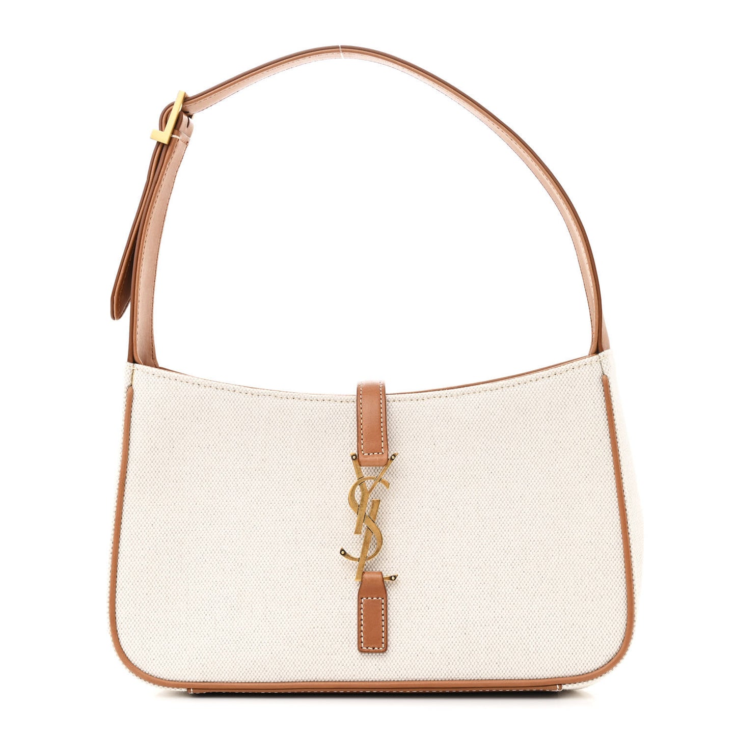 Smooth Calfskin Canvas Le 5 A 7 Hobo Natural Beige Brick