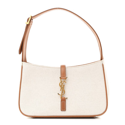 Saint Laurent Smooth Calfskin Canvas Le 5 A 7 Hobo Natural Beige Brick 1 of 11