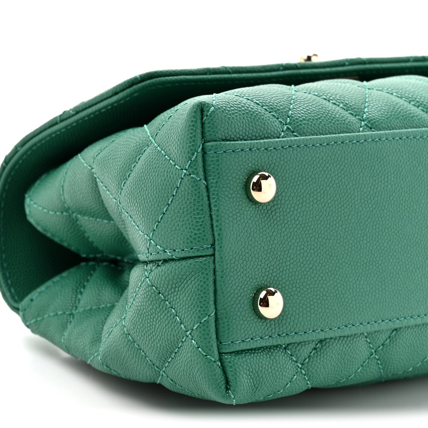 Chanel Caviar Quilted Mini Coco Handle Flap Green 10 of 10