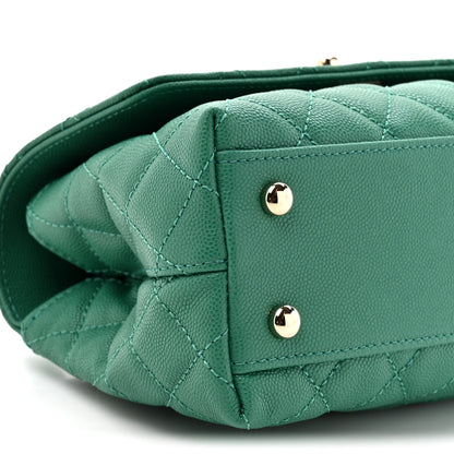 Chanel Caviar Quilted Mini Coco Handle Flap Green 10 of 10