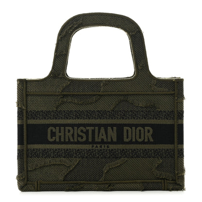 Christian Dior Canvas Embroidered Camouflage Mini Book Tote Green 1 of 10